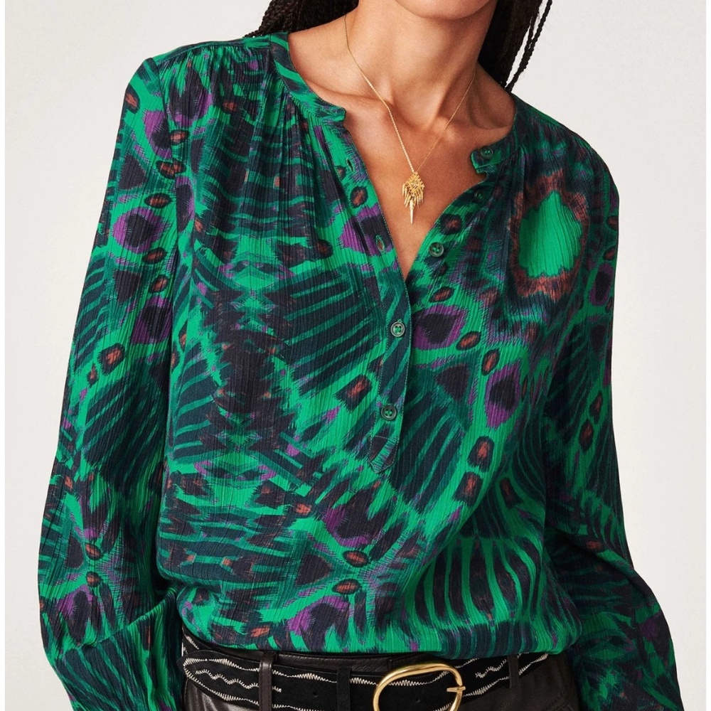 EUC - ba&sh Calysta Blouse Green - Size Small